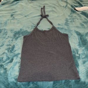 Aerie ribbed gray halter top, size M